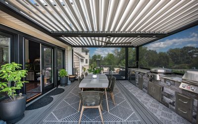 Bothell new deck with louvered roof
