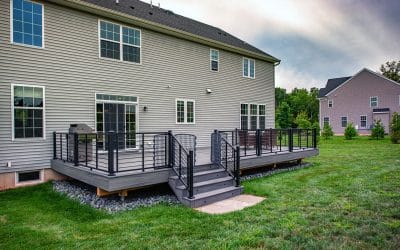Deck Built With Grey Composite In Bonney Lake