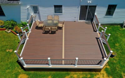 Two-Tone Composite Deck Resurfacing With Contrasting White And Black Aluminum Railings In Duval, Wa