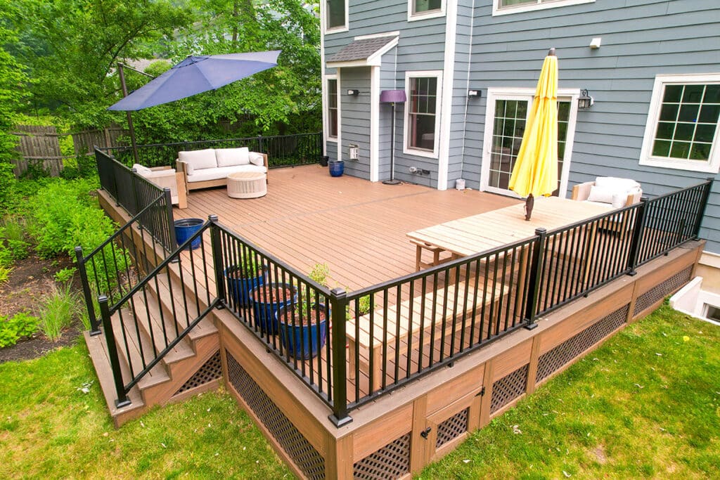 Raised Deck Resurfaced With Premium Composite Decking In Puyallup, Wa