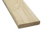 A single plank of unfinished pressure-treated lumber or light wood decking material.