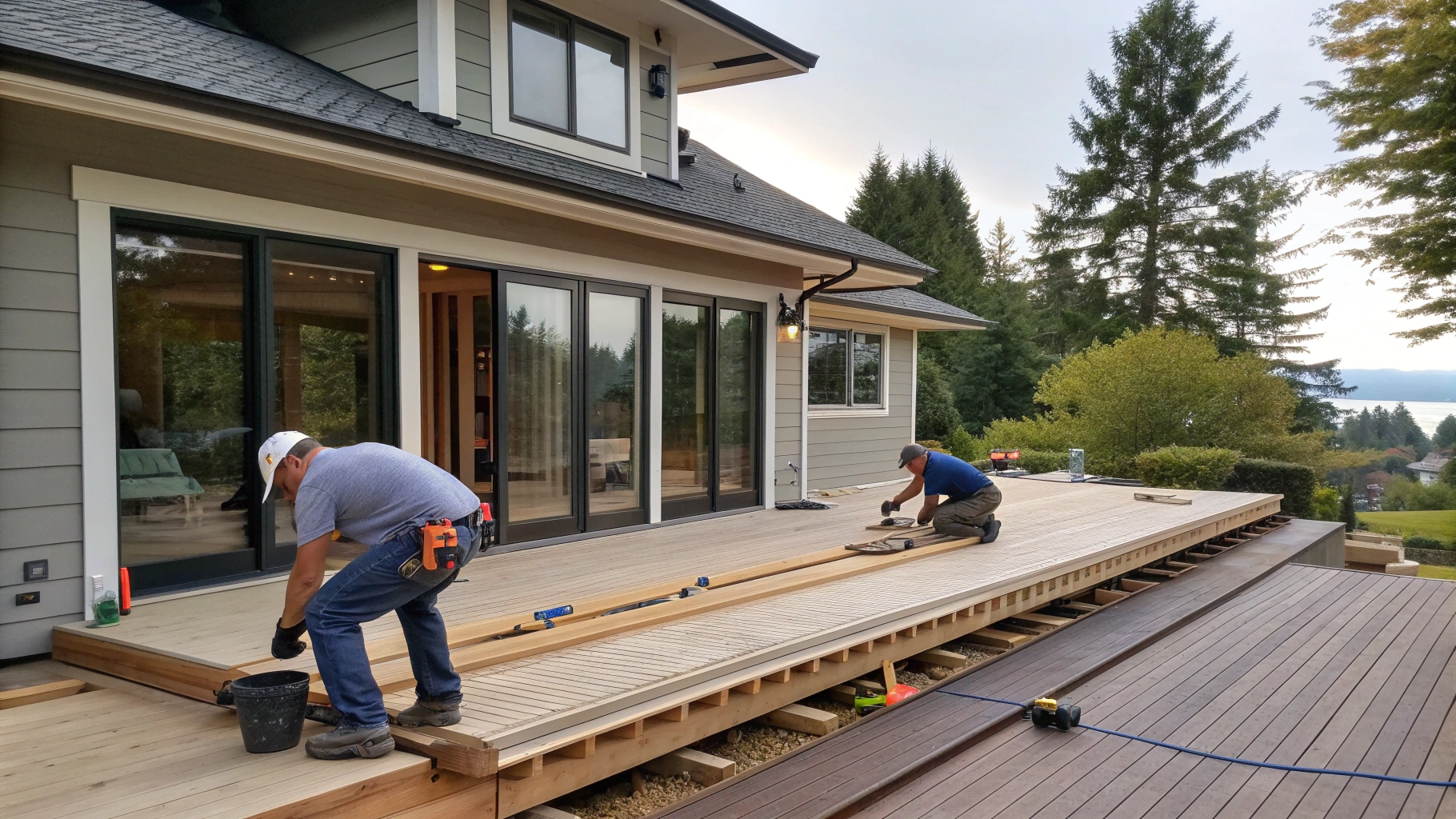 Professional deck trimming for moisture prevention