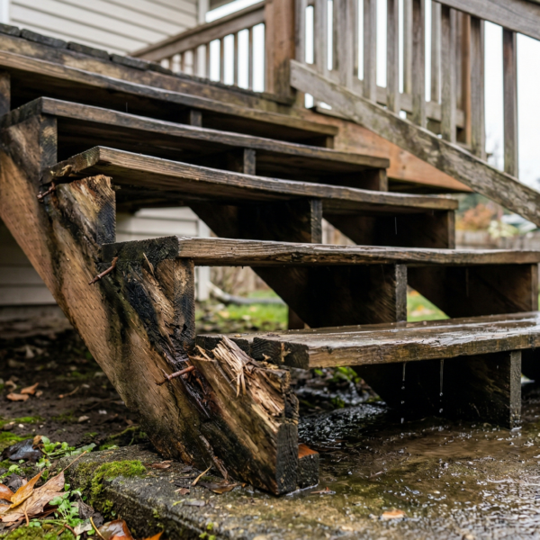 deck stairs repair signs
