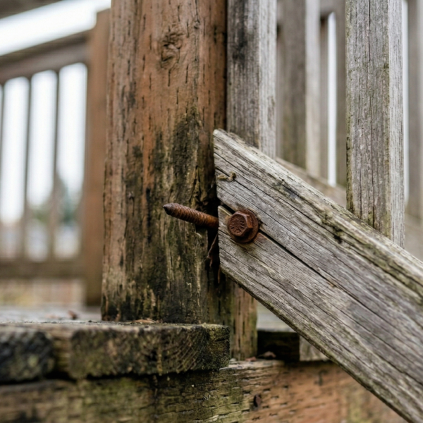 deck stairs repair signs