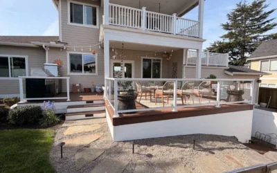 Spacious Backyard Patio Area Enhanced By A Ground-Level Azek Deck Replacement In Edmonds.