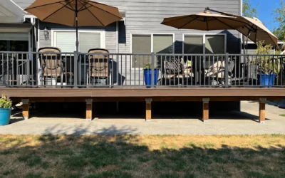 Trex Composite Deck Replacement With Cable Railing And Outdoor Seating In Bothell, Wa